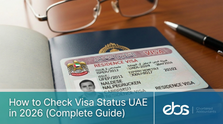 UAE residence visa in passport showing how to check UAE visa status online in 2026